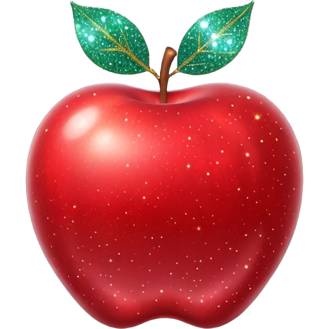 red glitter apple emoji