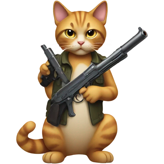 Cat with gun emoji
