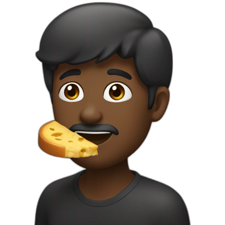 Personne noir qui mange de la pastèque emoji