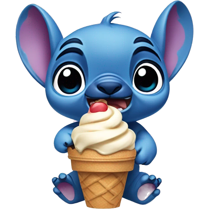 Lilo and stitch with ice cream  emoji