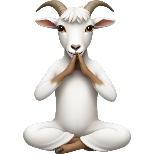 A goat doing yoga emoji