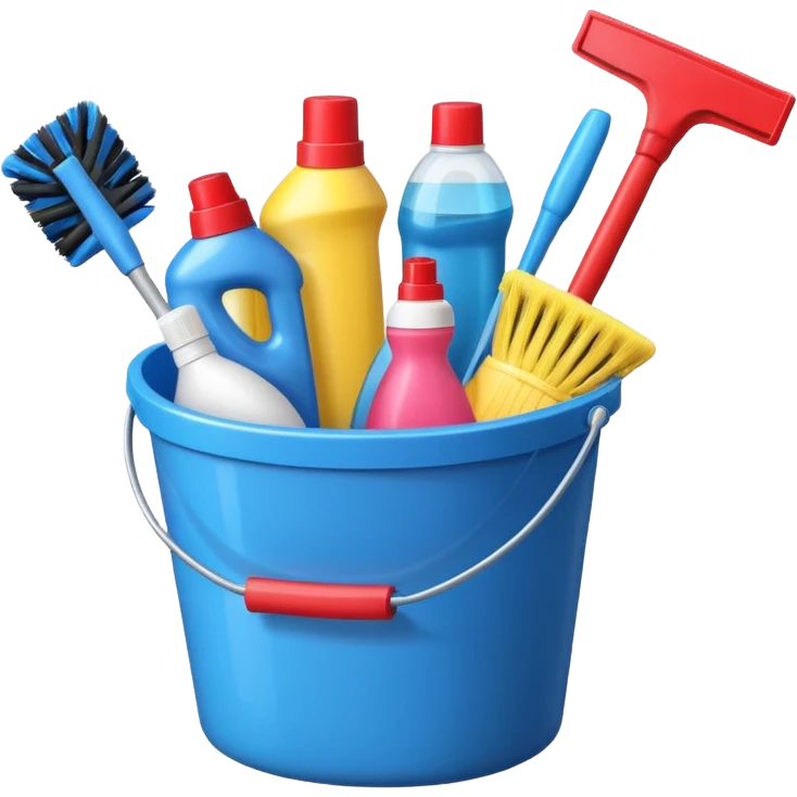 one bucket with cleaning equipment emoji