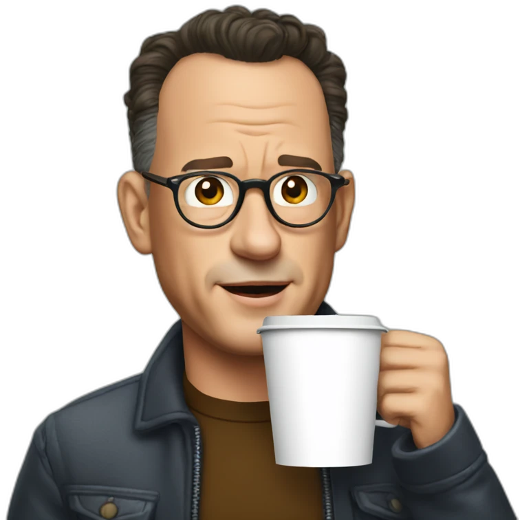 Tom hanks drinking starbucks emoji