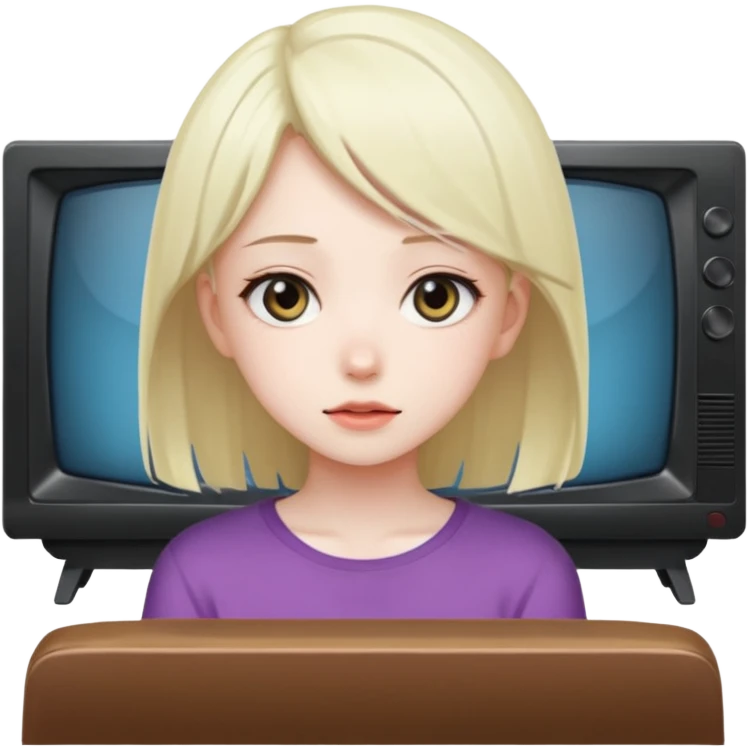Tv izleyen anime kız emoji