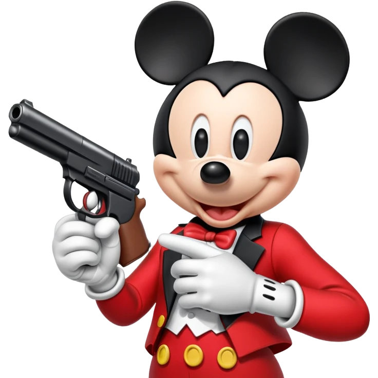 Mickey with gun emoji
