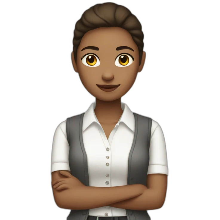 girl wearing a collared white shirt under a white sweater vest emoji