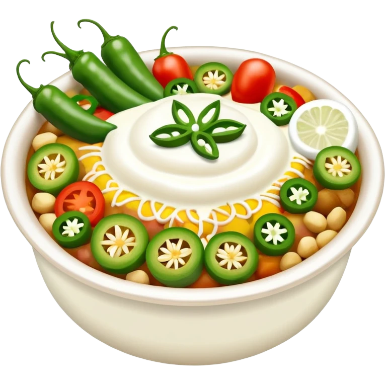 Pakistani dish named chaat its has yougurt and green chilli and vegetables in it emoji