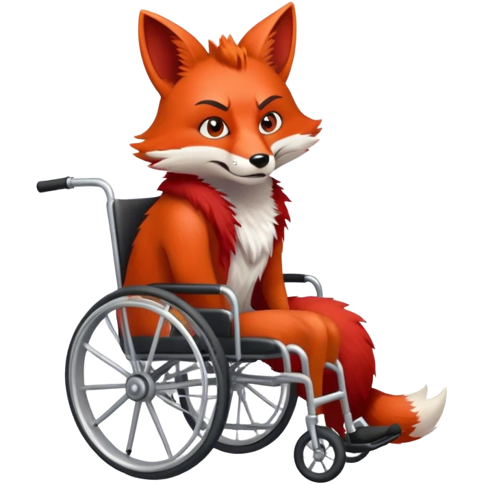 Fox in a wheelchair angry emoji