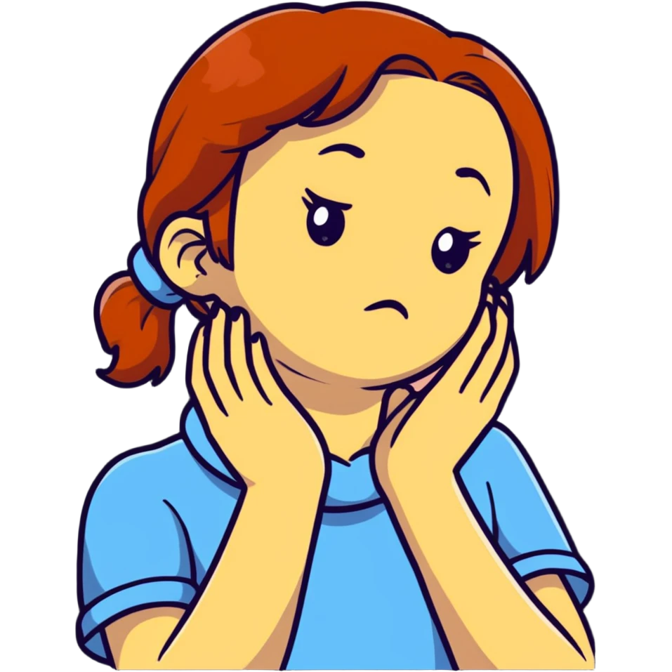 girl choking neck with hands emoji
