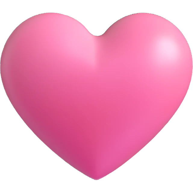 pink heart with a subtle shine, no text, emoji style emoji