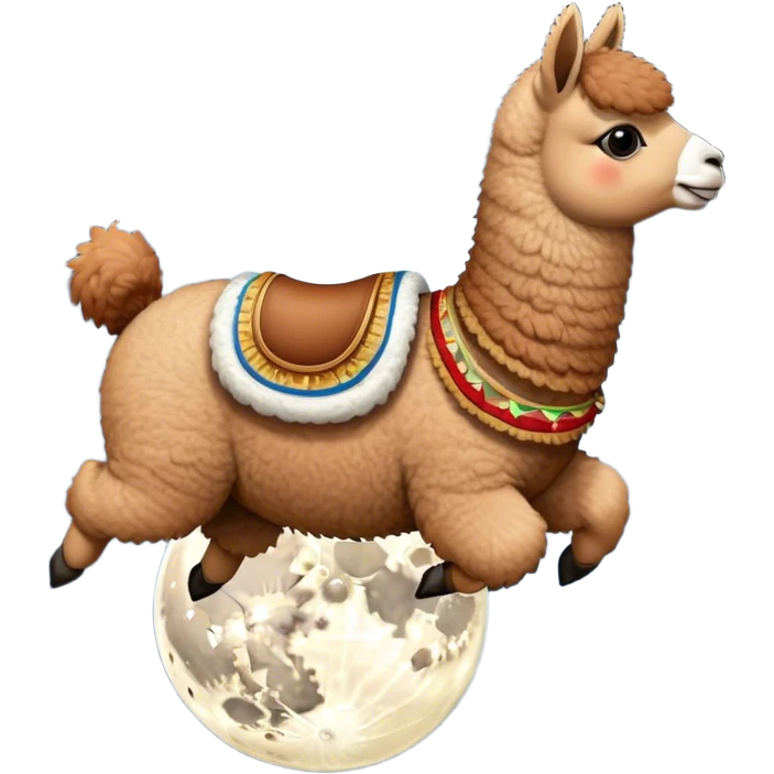alpaca being flown to the moon emoji