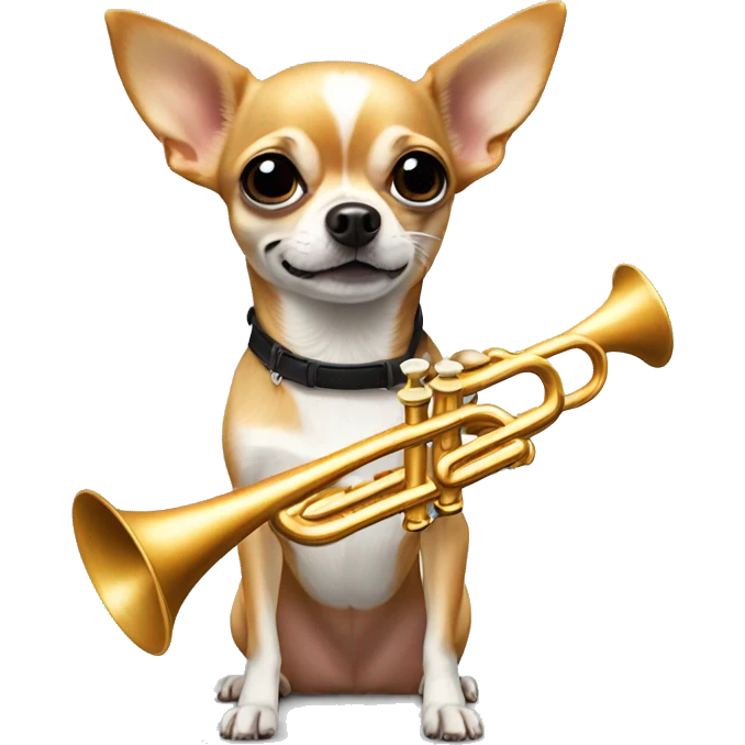 chihuahua qui joue de la trompette emoji
