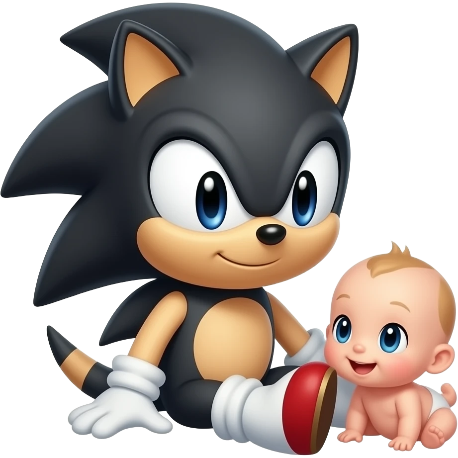 shadow the hedgehog with his baby son emoji