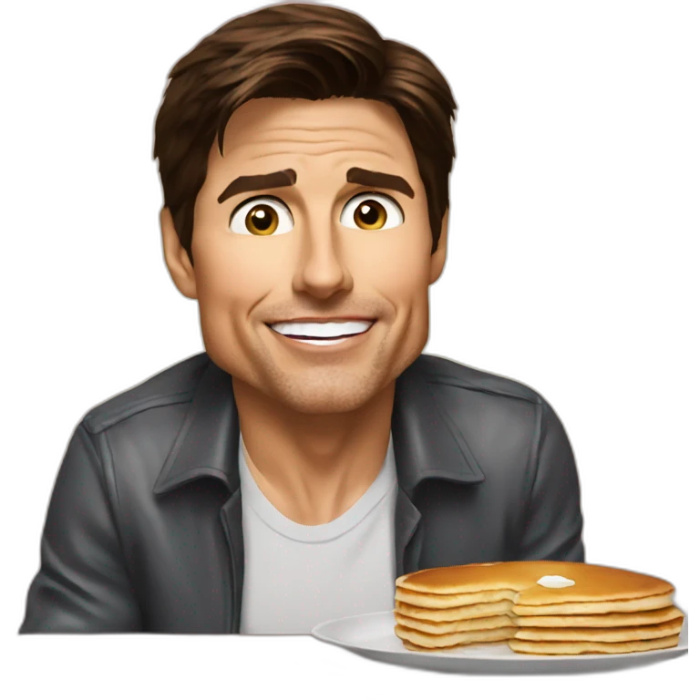 Tom Cruise eating pancakes emoji