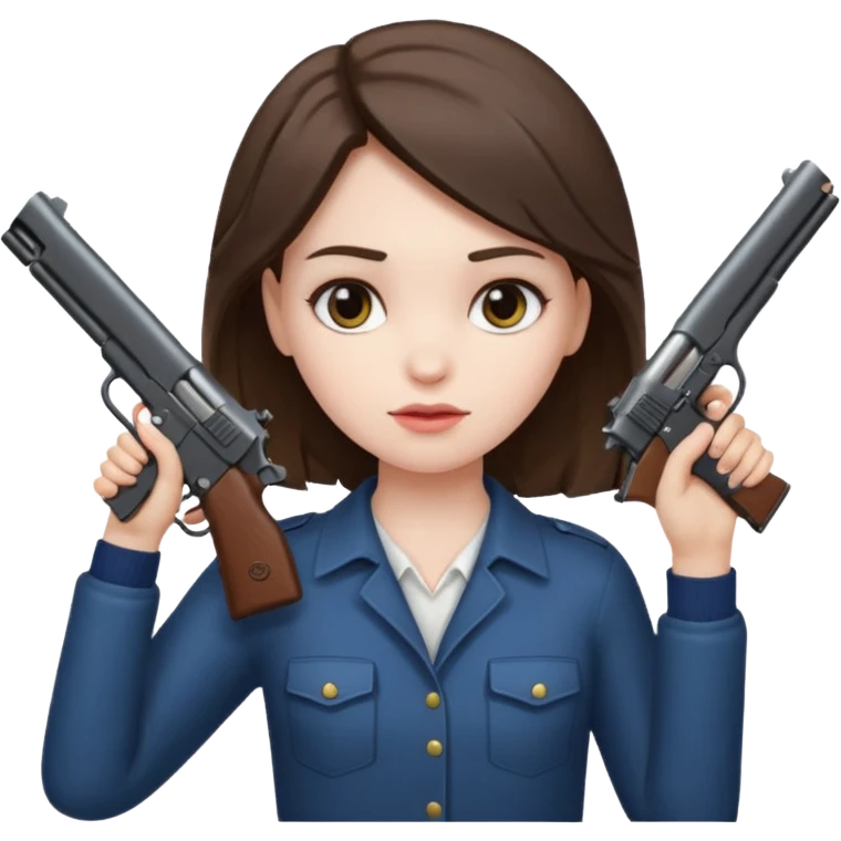 Girl with a gun held up to her head  emoji