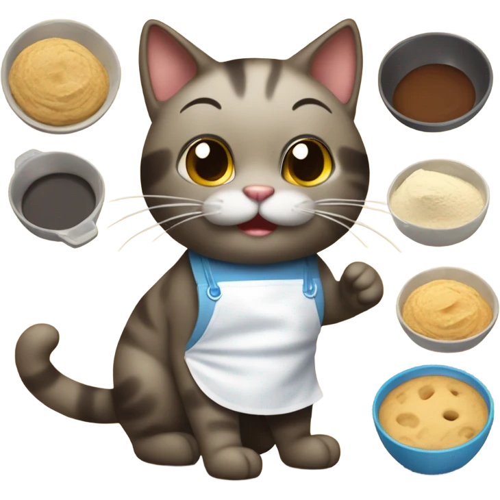 Cat making cookies  emoji