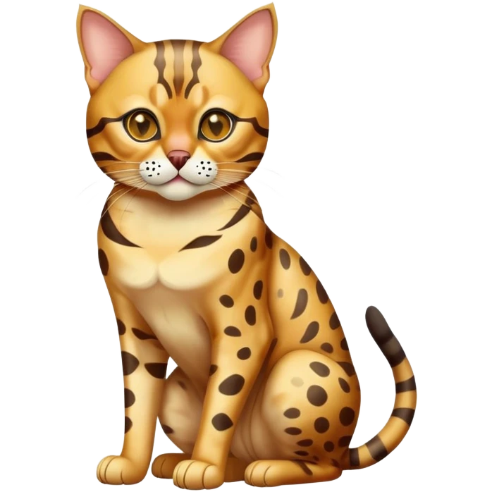 Bengal cat full body sitting with a mask emoji