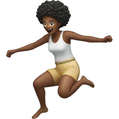 lady jumping into ocean emoji