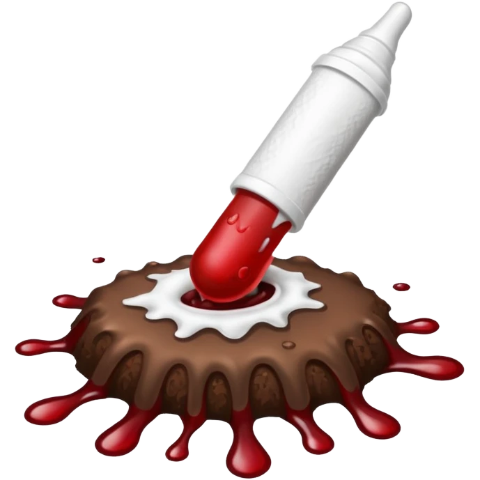 tampon + blood droplet + poopoo emoji