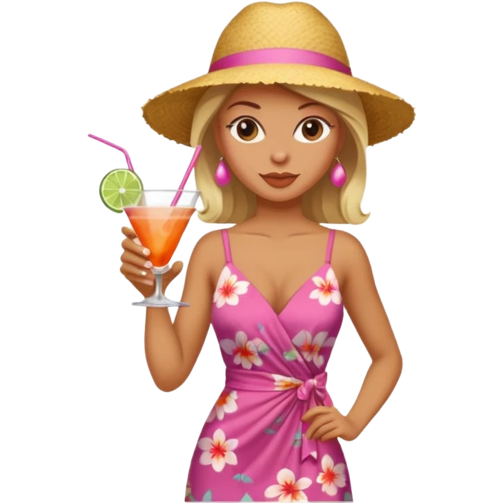 strong lean woman drinking a cocktail emoji