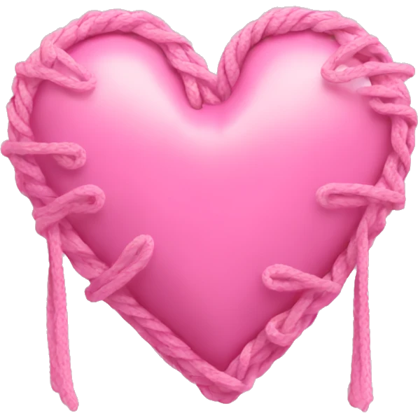 Pink heart with laces  emoji