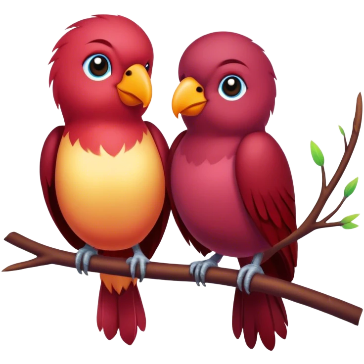 love birds burgundy  emoji