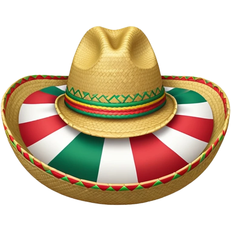 Sombrero with Mexican flag color strips on the front emoji