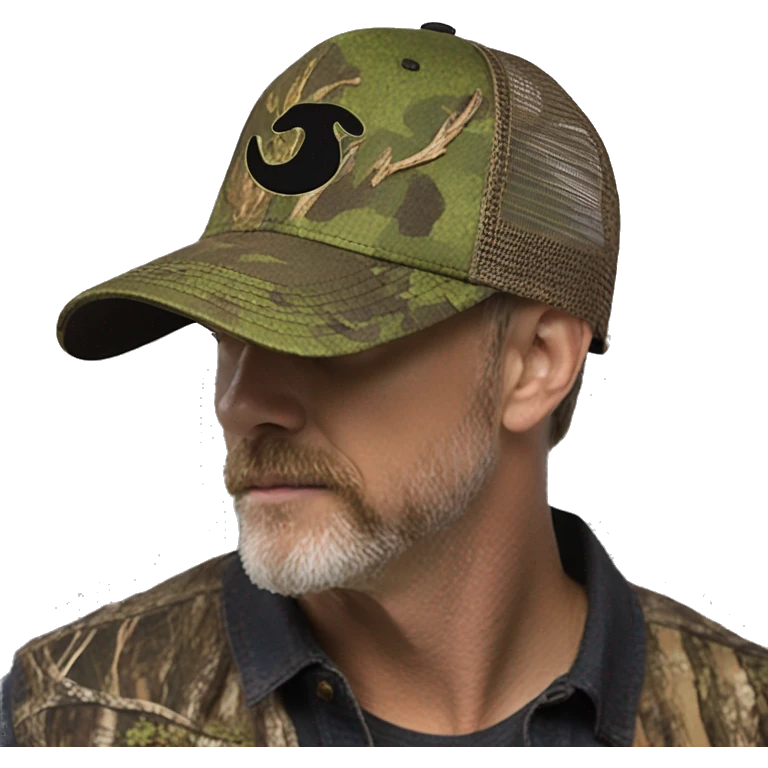 mossy Oak camo ￼ trucker hat ￼ emoji