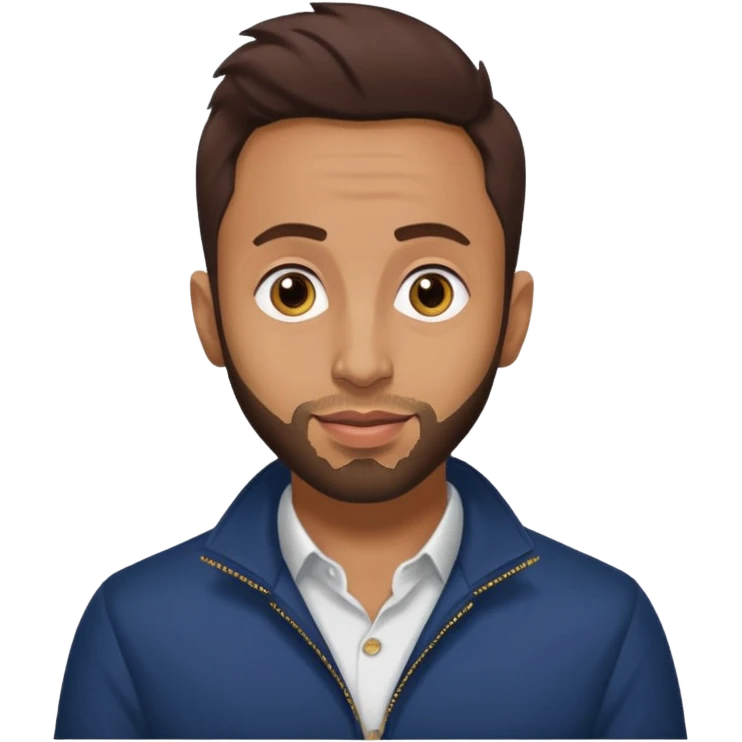 Anwar Jibawi with dark brown hair emoji