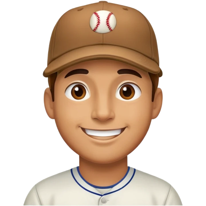 man with a baseball cap, happy face emoji