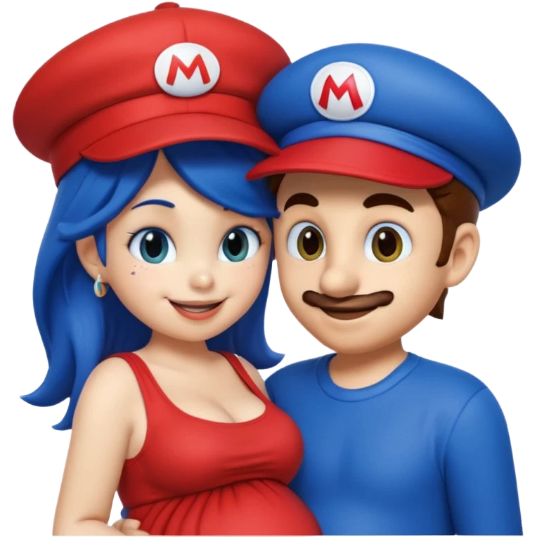 pregnant sonic kissing mario emoji