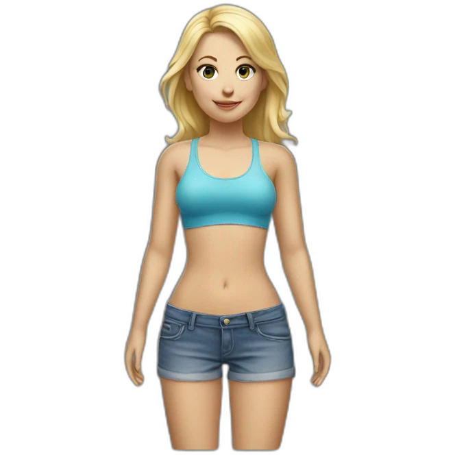hyperrealistic caucasian blonde female body emoji