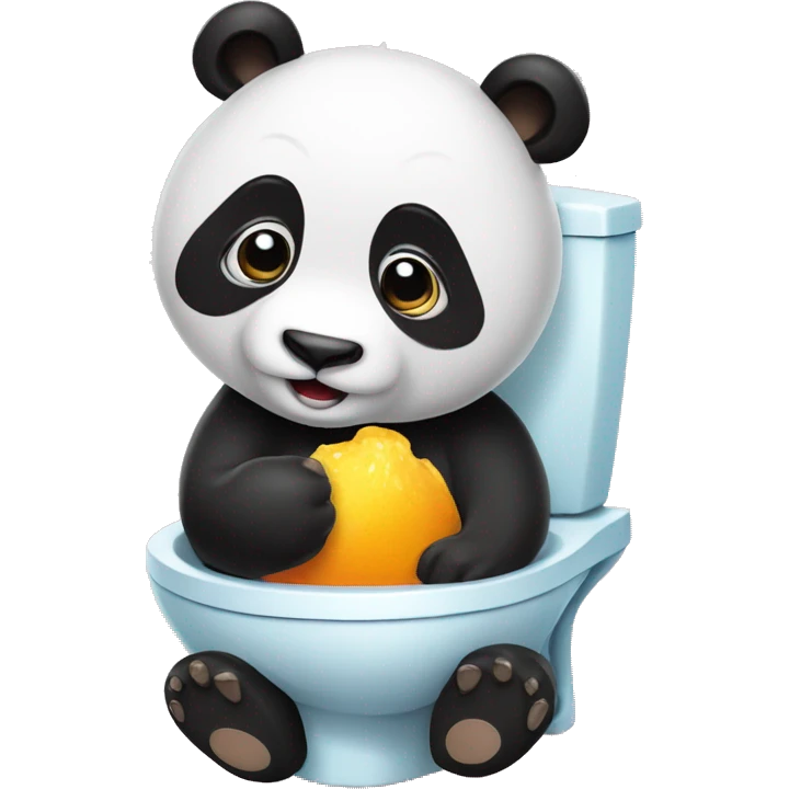 Un Panda sur des WC sourit emoji