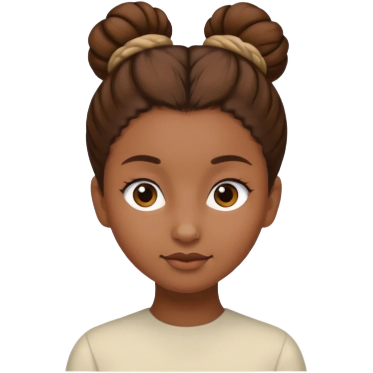 cô ý tóc nâu và búi tóc  emoji