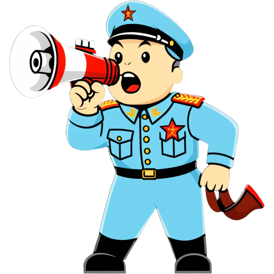 Soviet general shouting into a megaphone emoji