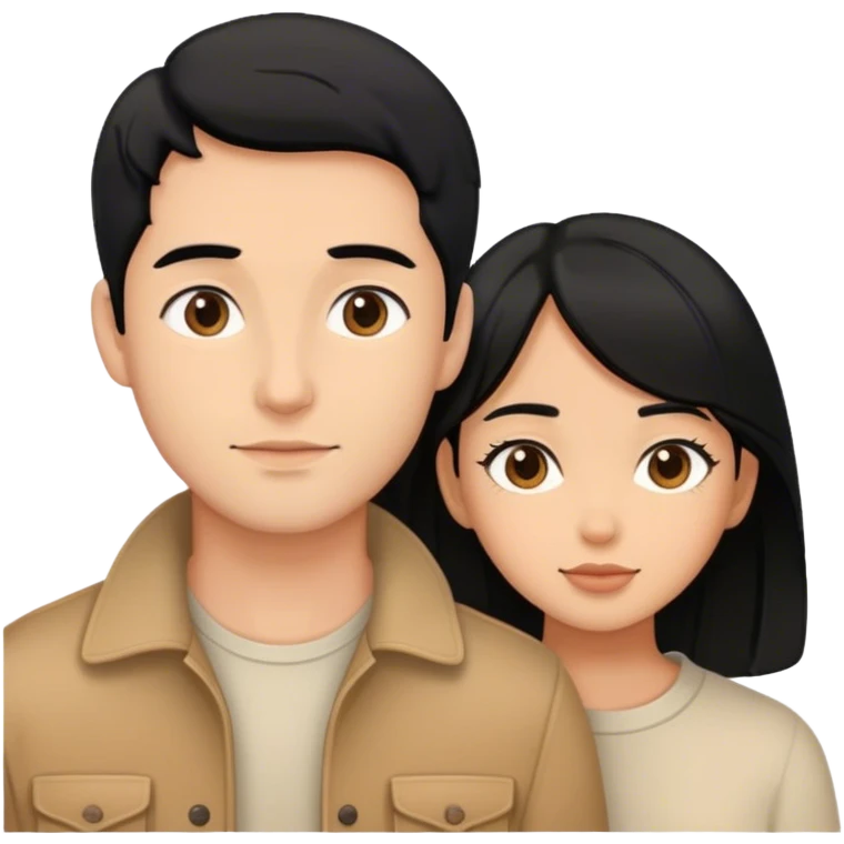 feature couple with soft life aesthetic, black hair  emoji