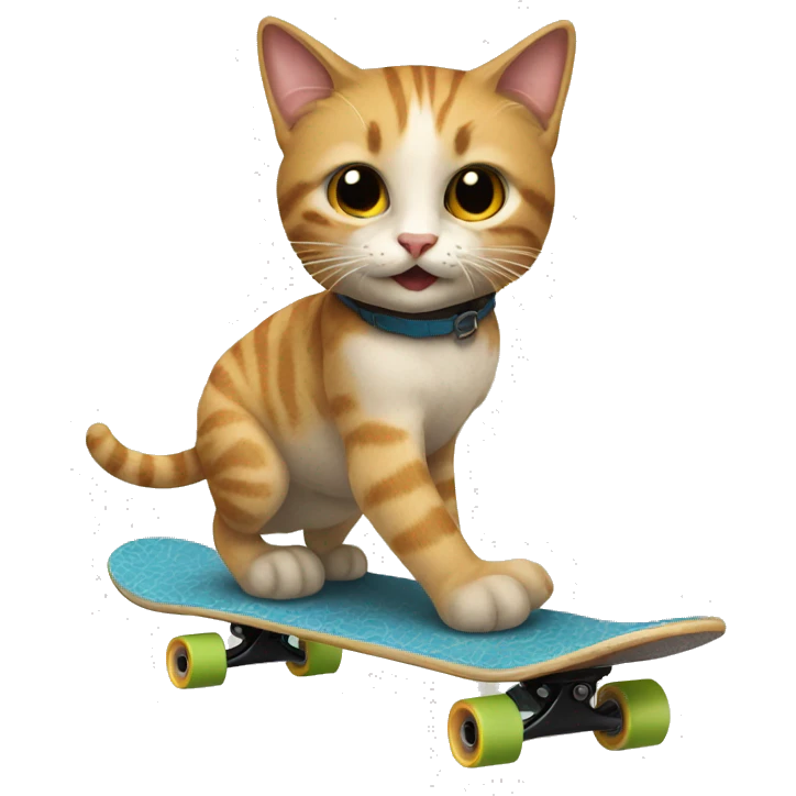 Cats riding a skateboard emoji