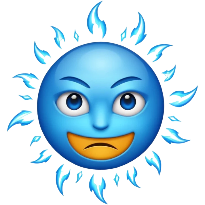 Rayos, centellas y con expresiones de furia azul emoji