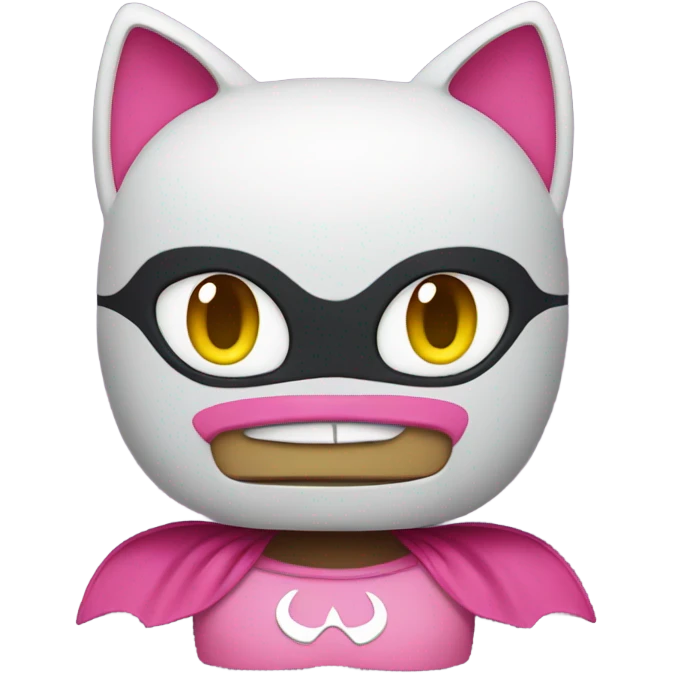Hello kitty with a Batman mask emoji