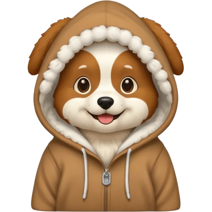 Dog wearing a hoodie emoji