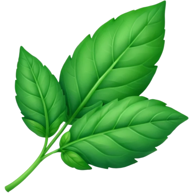green basil leaf with some purple emoji