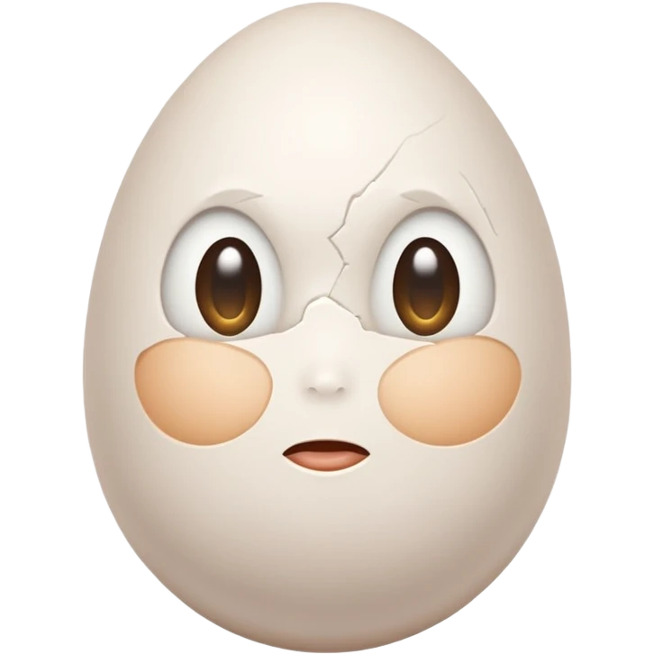 A very white egg with human features emoji
