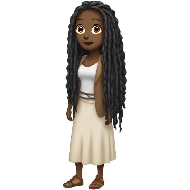 Black woman with long dread locs emoji