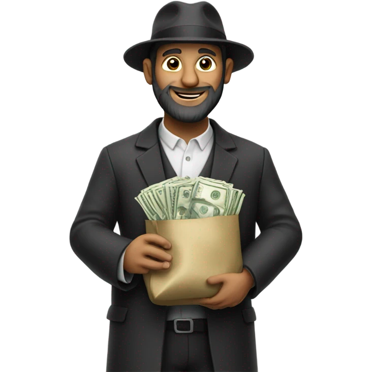 Rabbi with a bag of money emoji