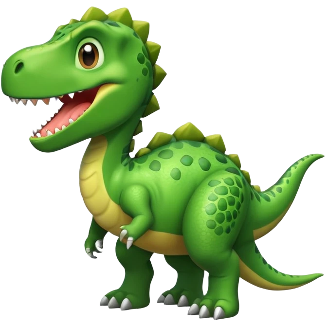 Dinosaur with a bibble emoji