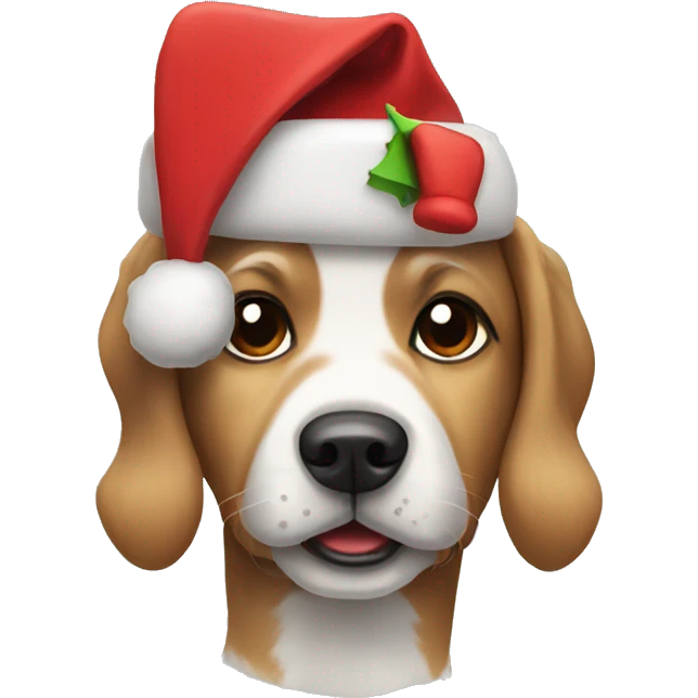 Dog wearing Christmas clothes emoji