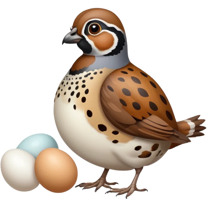 Quail with white  eggs with brown spots emoji