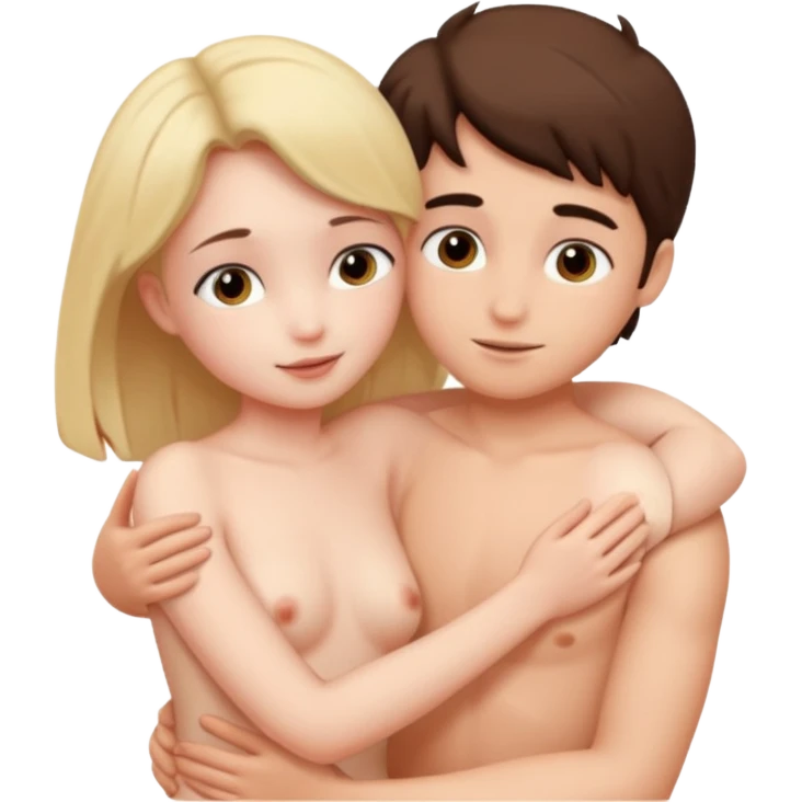 Big boobs nude girl intimate with boy emoji