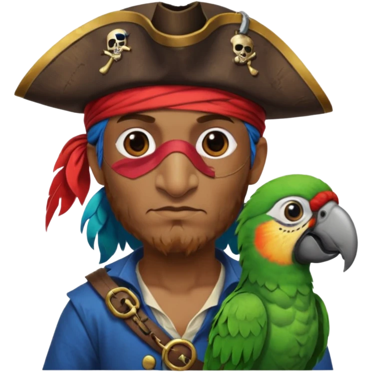 pirate and parrot emoji