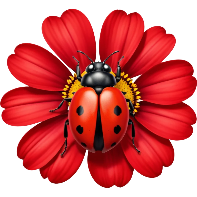 ladybird on flower emoji